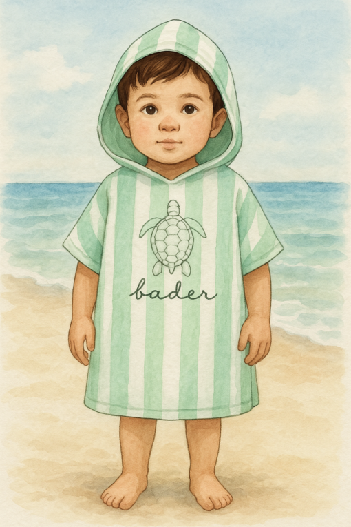 Towel Poncho (printed + embroidery)